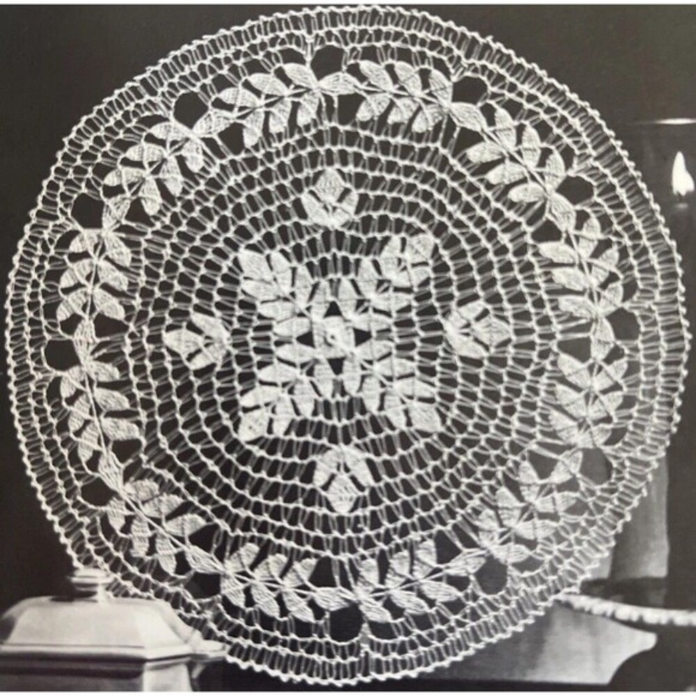 Vintage 1960's Pricilla Doily Crochet Pattern HARVEST TIME Irish Lace 15"